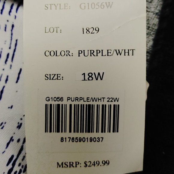 NWT GIOVANNA COLLECTION 2C SUIT JACKET AND TANK TOP SIZE 18W PURPLE/WHITE - Picture 12 of 13